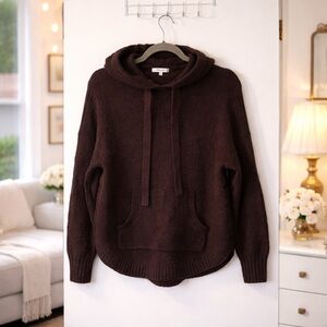 ✨ Madewell Chocolate Brown Wool Blend Knit Hoodie Size S